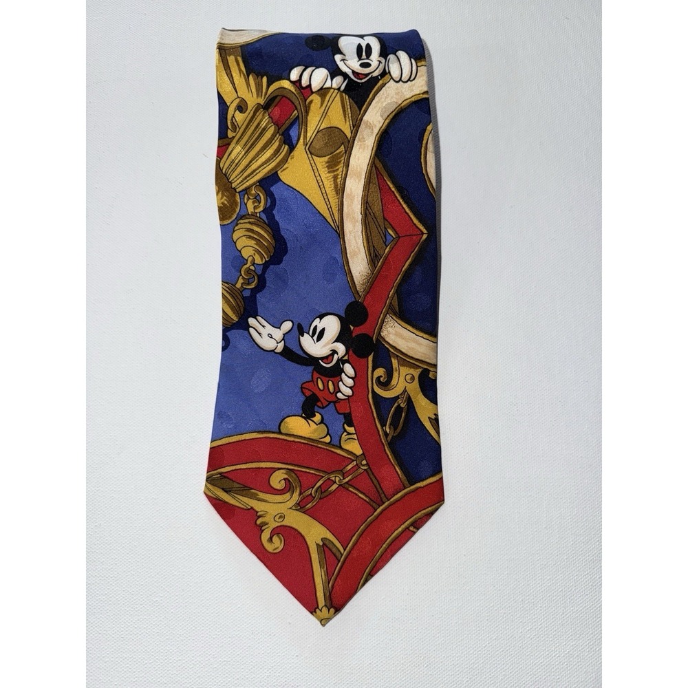 Vintage Disney Mickey Mouse Tie 100% Silk Made in‎ Korea Collectible Cartoon Tie